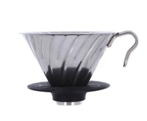 Воронка металлическая HARIO V60 Metal Dripper 02, серебряная