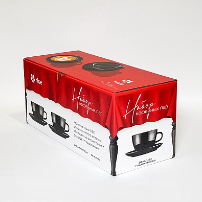 Набор 2 кофейные пары RISE 210 мл черные