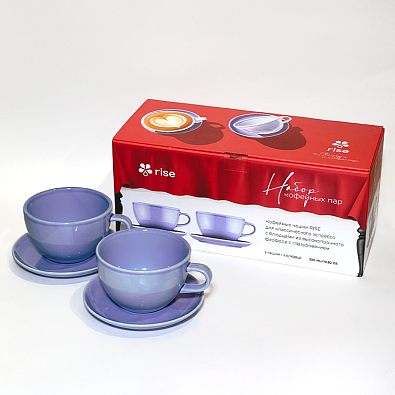 Набор 2 кофейные пары RISE 320 мл васильковые