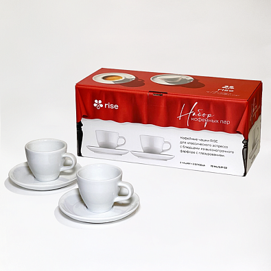 Набор 2 кофейные пары RISE 70 мл белые