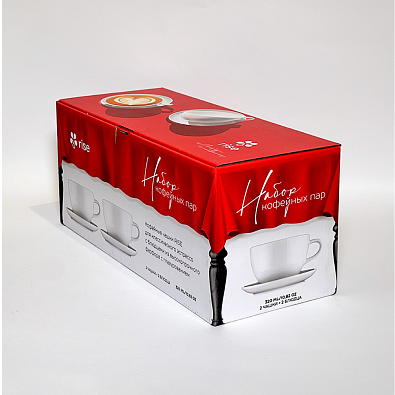 Набор 2 кофейные пары RISE 320 мл белые