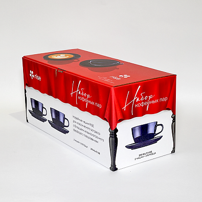 Набор 2 кофейные пары RISE 210 мл кобальтово-синие