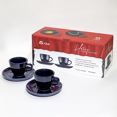 Набор 2 кофейные пары RISE 70 мл кобальтово-синие