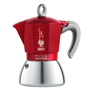 Гейзерная кофеварка Bialetti Moka Induction, 4 чашки, красная