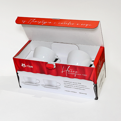 Набор 2 кофейные пары RISE 210 мл белые