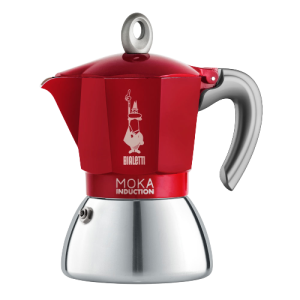 Гейзерная кофеварка Bialetti Moka Induction на 2 чашки, красная