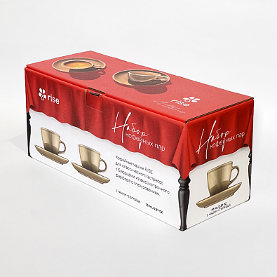 Набор 2 кофейные пары RISE 70 мл золотисто-коричневые