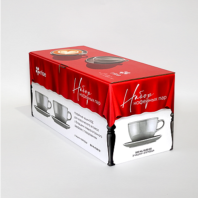 Набор 2 кофейные пары RISE 320 мл серые