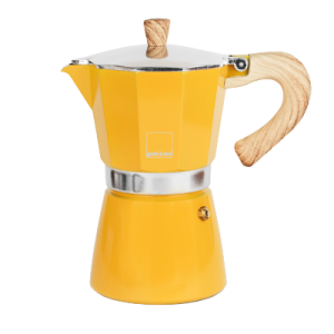 Гейзерная кофеварка Gnali&Zani VENEZIA желтая на 6п, для индукции