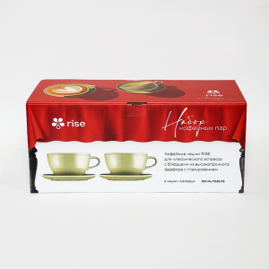 Набор 2 кофейные пары RISE 320 мл фисташковые