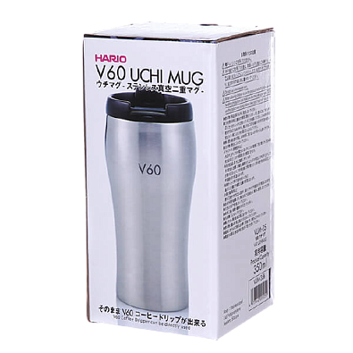 Стакан-термос HARIO, металл, V60 UCHI MUG, 350мл, металлик