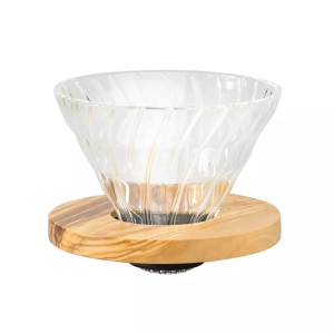 Воронка Hario Olive Wood V60-02, с деревянной подставкой