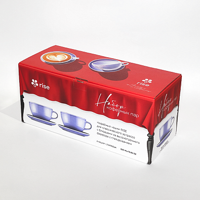 Набор 2 кофейные пары RISE 320 мл васильковые