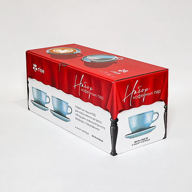 Набор 2 кофейные пары RISE 320 мл голубые