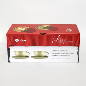 Набор 2 кофейные пары RISE 210 мл фисташковые