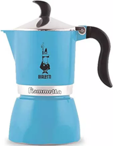 Гейзерная кофеварка Bialetti FIAMMETTA, 3 чашки, неоново-голубая