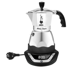 Гейзерная кофеварка Bialetti Moka Timer, 6 чашек, металлик