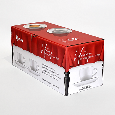 Набор 2 кофейные пары RISE 70 мл белые