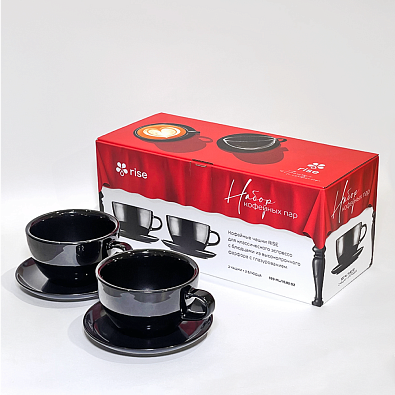 Набор 2 кофейные пары RISE 320 мл черные