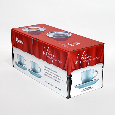 Набор 2 кофейные пары RISE 210 мл голубые