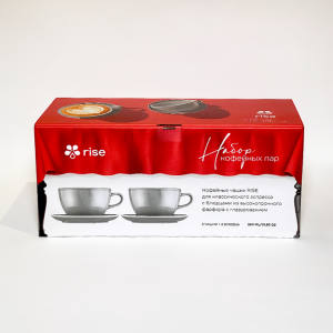 Набор 2 кофейные пары RISE 320 мл серые