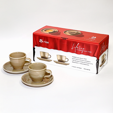 Набор 2 кофейные пары RISE 70 мл золотисто-коричневые