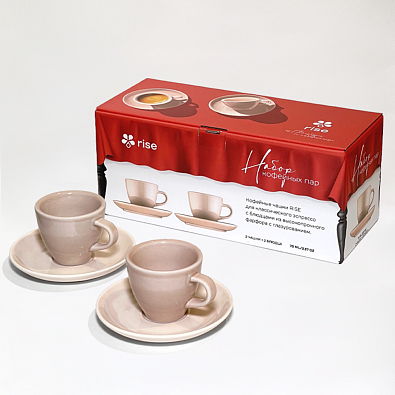Набор 2 кофейные пары RISE 70 мл розовые
