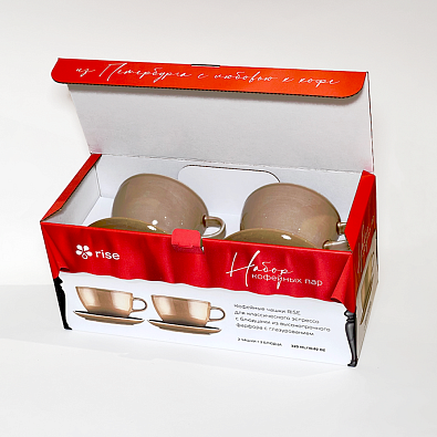 Набор 2 кофейные пары RISE 320 мл золотисто-коричневые