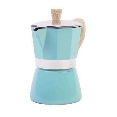 Гейзерная кофеварка Gnali&Zani VENEZIA голубой на 3п, для индукции