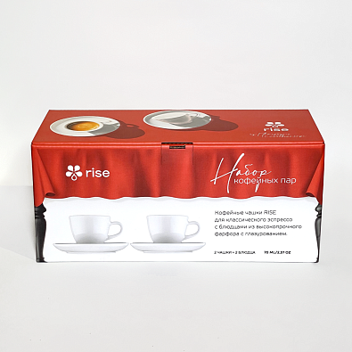 Набор 2 кофейные пары RISE 70 мл белые