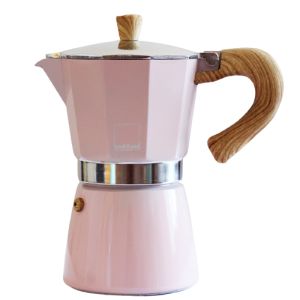 Гейзерная кофеварка Gnali&Zani VENEZIA розовая на 6п, для индукции
